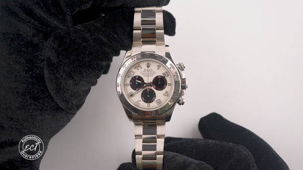 Rolex 116509 Daytona 40 mm White Arabic Dial Oyster Bracelet Box and Papers 2014