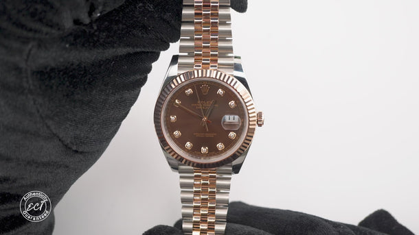 Rolex 126331 Datejust 41 mm Chocolate Dial Jubilee Bracelet Box and Papers 2016