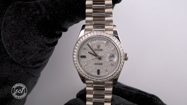 Rolex 228349RBR Day-Date 40 mm Diamond Bezel Diamond Dial Box and Papers 2022