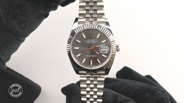 Rolex 126333 Datejust 41 mm Dark Rhodium Dial Jubilee Bracelet Box & Papers 2021