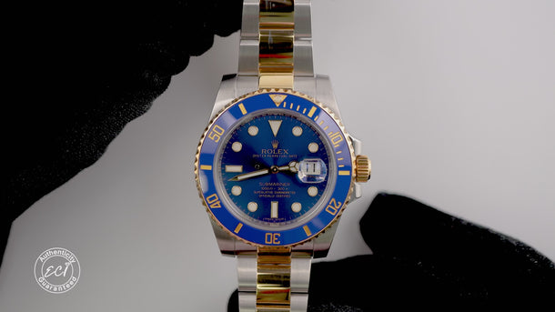 Rolex 116613LB Submariner Date 40 mm Blue Dial Oyster Bracelet Box & Papers 2015