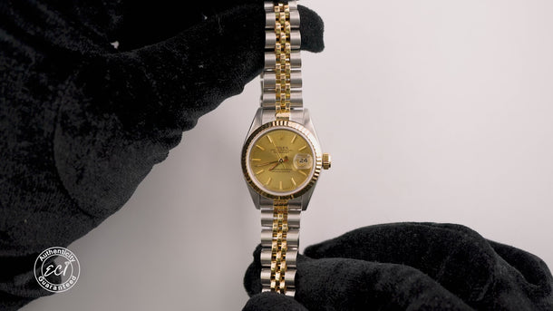 Rolex 69173 Lady-Datejust 26mm Champagne Dial Jubilee Bracelet Box & Papers 1994