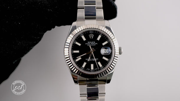 Rolex 116334 Datejust II 41mm Black Index Dial Oyster Bracelet Box & Papers 2010