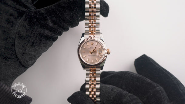 Rolex 179171 Lady-Datejust 26 mm Pink Dial Jubilee Bracelet Box and Papers 2012