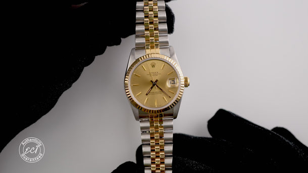 Rolex 68273 Datejust 31 mm Champagne Dial Jubilee Bracelet Box and Papers 1992