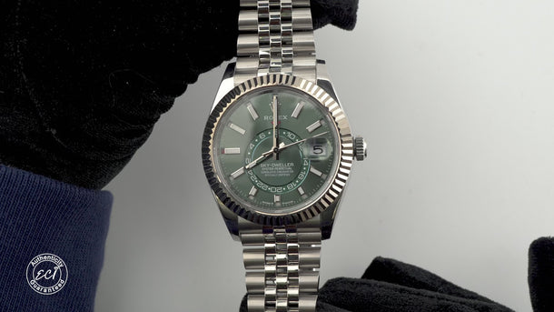 Rolex 336934 Sky-Dweller 42mm Mint Green Dial Jubilee Bracelet Box & Papers 2023