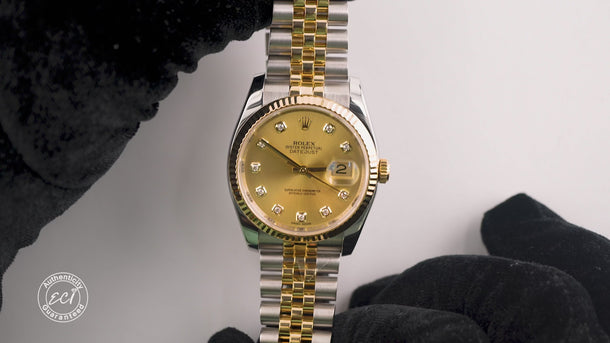 Rolex 116233 Datejust 36 mm Champagne Dial Jubilee Bracelet Box and Papers 2016