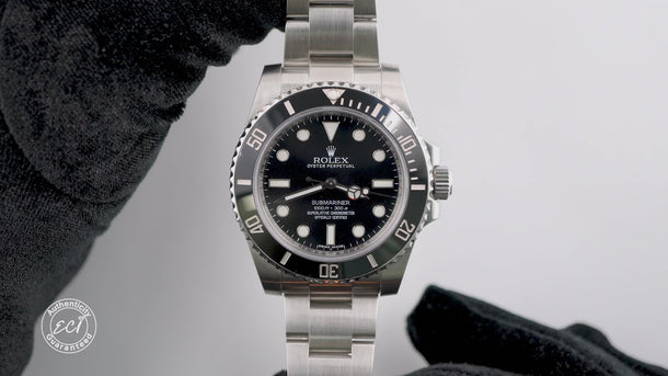 Rolex 114060 Submariner 40 mm Black Dial Oyster Bracelet Box and Papers 2016