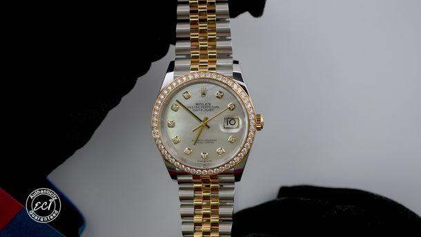 Rolex 126283RBR Datejust 36 mm White MOP Dial Jubilee Bracelet Box & Papers 2026