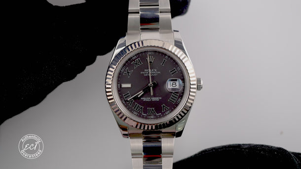 Rolex 116334 Datejust II 41 mm Charcoal Dial Oyster Bracelet Box & Papers 2010