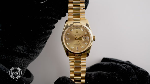 Rolex 118238 Day-Date 36mm Champagne Diamond Dial President Box & Papers 2017