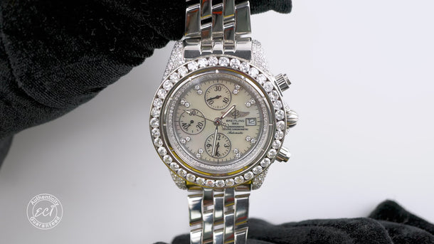 Breitling A13356 Evolution Chrono 44mm Custom MOP Diamond Dial Custom Bezel 2008
