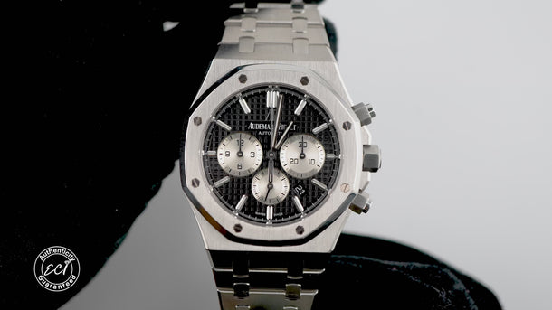 Audemars Piguet Royal Oak Chronograph 41 mm Black Dial Stainless Steel Box 2017