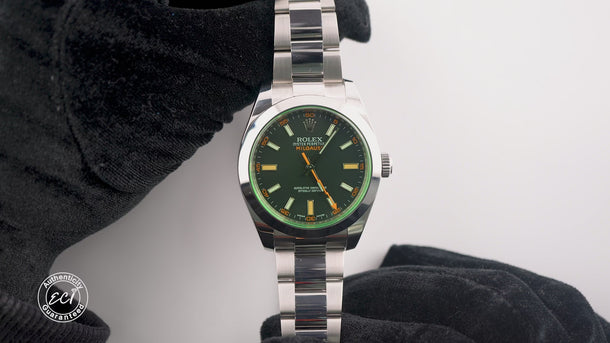 Rolex 116400GV Milgauss 40 mm Black Index Dial Oyster Bracelet Box n Papers 2020