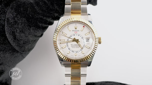 Rolex 326933 Sky-Dweller 42mm White Index Dial Oyster Bracelet Box & Papers 2017