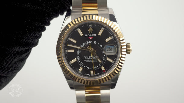 Rolex 326933 Sky-Dweller 42 mm Black Dial Oyster Bracelet Box and Papers 2021