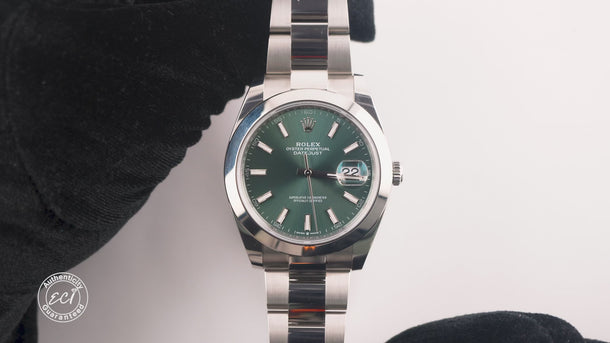 Rolex 126300 Datejust 41 mm Mint Green Dial Oyster Bracelet Box and Papers 2025