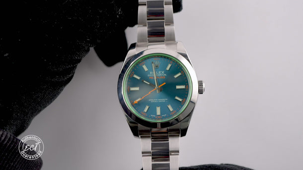 Rolex 116400GV Milgauss 40 mm Blue Dial Oyster Bracelet Box and Papers 2019