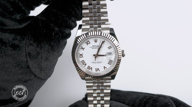 Rolex 126334 Datejust 41 mm White Roman Dial Jubilee Bracelet Box & Papers 2026