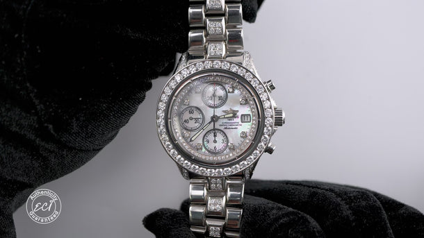 Breitling A13335 Colt Chronograph 41 mm Custom Diamond Dial Custom Bezel 2005