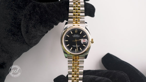 Rolex 116233 Datejust 36mm Black Index Dial Jubilee Bracelet Box and Papers 2016