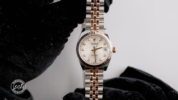 Rolex 178271 Datejust 31 mm Jubilee Silver Diamond Dial Box & Papers 2014