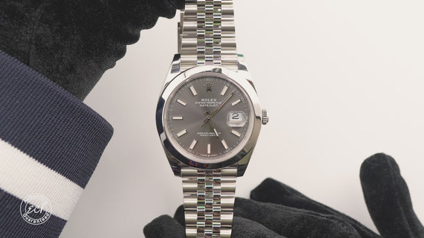 Rolex 126300 Datejust 41 mm Dark Rhodium Dial Jubilee Bracelet Box & Papers 2024