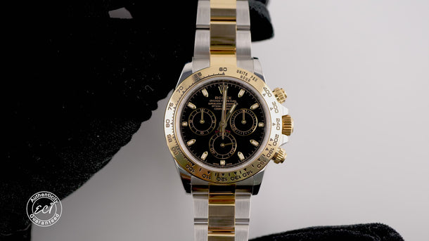Rolex 116503 Daytona 40mm Two Tone Black Dial Oyster Bracelet Box & Papers 2021