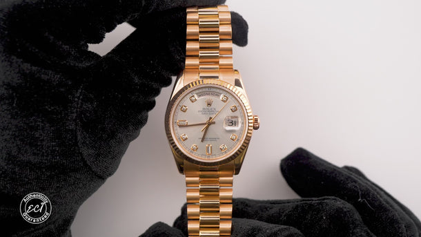 Rolex 118235 Day-Date 36 mm Silver Dial President Bracelet Box and Papers 2006