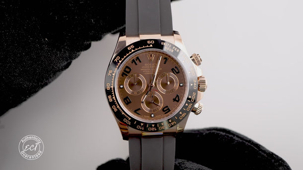 Rolex 116515LN Daytona 18K Rose Gold Chocolate Arabic Dial Box and Papers 2018