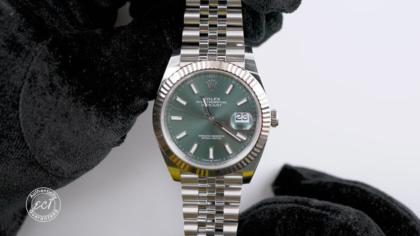 Rolex 126334 Datejust 41 mm Mint Green Dial Jubilee Bracelet Box and Papers 2026