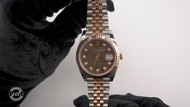 Rolex 126331 Datejust 41 mm Chocolate Dial Jubilee Bracelet Box and Papers 2018