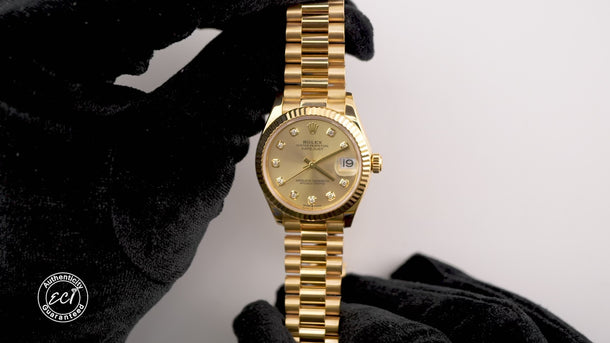 Rolex 278278 Datejust 31 mm 18K Yellow Gold Champagne Dial Box and Papers 2020