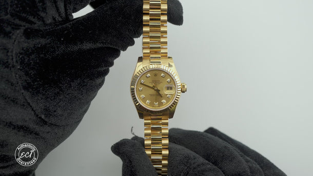 Rolex 179178 Lady-Datejust 26mm Champagne Dial President Box and Papers 2011