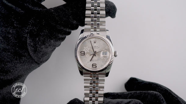 Rolex 116234 Datejust 36mm Silver Floral Dial Jubilee Bracelet Box & Papers 2019