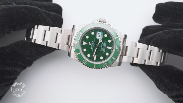 Rolex 116610LV Submariner Date 40 mm "Hulk" Green Dial Box and Papers 2015