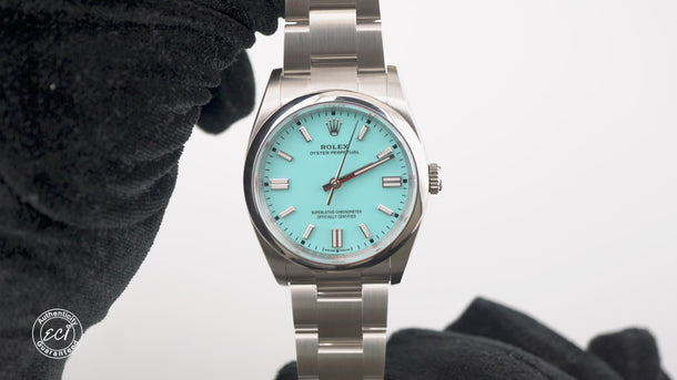 Rolex 126000 Oyster Perpetual 36mm Turquoise Blue Index Dial Box & Papers 2025