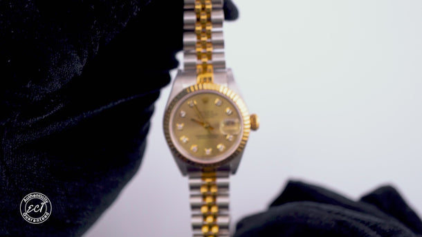 Rolex 69173 Lady-Datejust 26mm Champagne Dial Jubilee Bracelet Box & Papers 1998