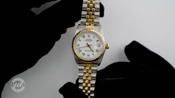 Rolex 68273 Datejust 31 mm White Roman Dial Jubilee Bracelet Box and Papers 1992