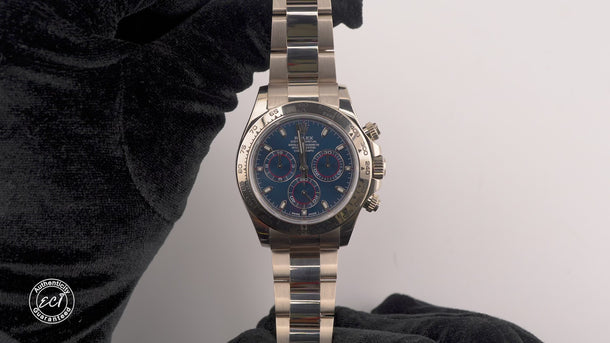 Rolex 116509 Daytona 40 mm Blue Index Dial Oyster Bracelet Box and Papers 2018