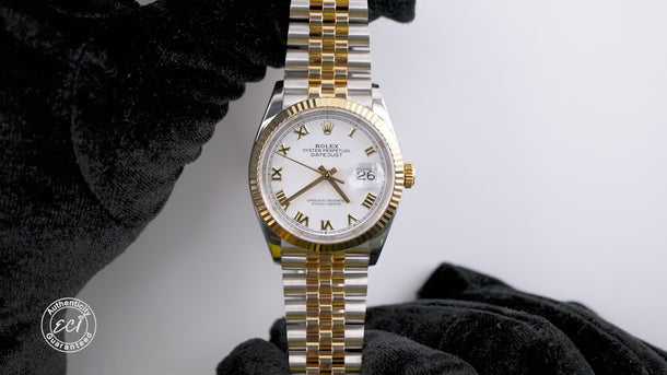 Rolex 126233 Datejust 36mm White Roman Dial Jubilee Bracelet Box & Papers 2019