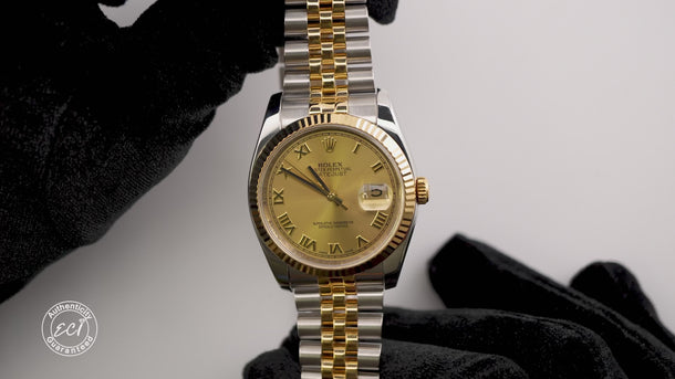 Rolex 116233 Datejust 36 mm Champagne Dial Jubilee Bracelet Box & Papers 2016