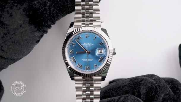 Rolex 126334 Datejust 41 mm Blue Roman Dial Jubilee Bracelet Box and Papers 2026