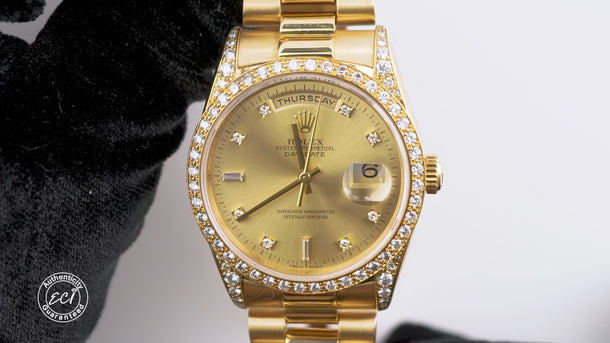 Rolex 18388 Day-Date 36 mm Champagne Dial President Bracelet Box 1989