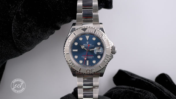 Rolex 126621 Yacht-Master 40mm Platinum Bezel Blue Dial Oyster Box & Papers 2019