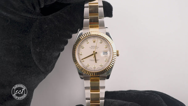 Rolex 116333 Datejust II 41 mm Ivory Dial Oyster Bracelet Box and Papers 2015