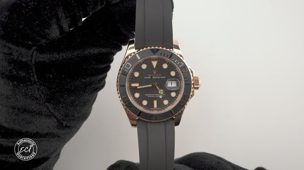 Rolex 116655 Yacht-Master 40 mm Black Dial Oysterflex Bracelet Box & Papers 2015
