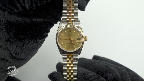 Rolex 68273 Datejust 31 mm Champagne Dial Jubilee Bracelet Box and Papers 1991