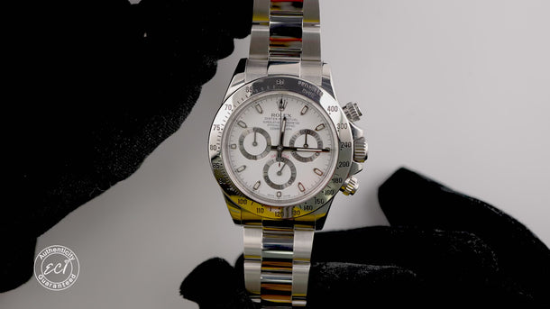 Rolex 116520 Cosmograph Daytona 40mm White Index Dial Oyster Box and Papers 2016