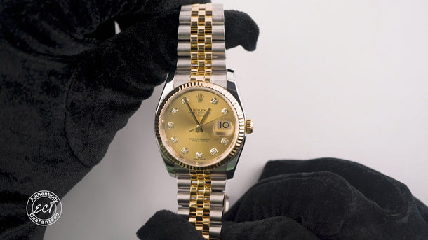 Rolex 116233 Datejust 36 mm Champagne Dial Jubilee Bracelet Box and Papers 2016
